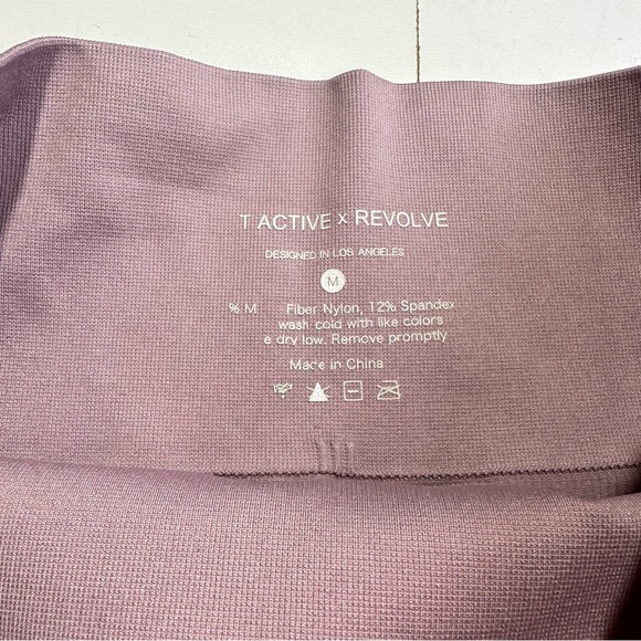 Set Active X Revolve Havana Pinkish HiRise Ribbed Seamless Activewear Leggings M - Picture 11 of 15